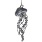 Sterling Silver Detailed Jellyfish Pendant 35x11mm back view