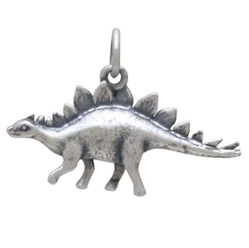 Sterling Silver Stegosaurus Dinosaur Charm Front View