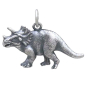 Sterling Silver Triceratops Dinosaur Charm Front View