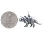 Sterling Silver Triceratops Dinosaur Charm with Dime
