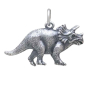 Sterling Silver Triceratops Dinosaur Charm Back View
