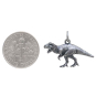 Sterling Silver T-Rex Dinosaur Charm with Dime