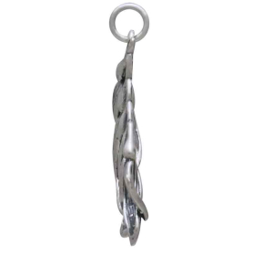 Sterling Silver Kelp Pendant 31x13mm side view