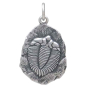 Sterling Silver Trilobite Fossil Pendant Front View