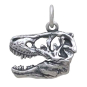 Sterling Silver T-Rex Skull Charm Front View