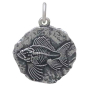 Sterling Silver Angler Fish Fossil Pendant Front View