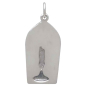 Sterling Silver Candle Charm w Bronze Flame Back View