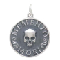 Sterling Silver Memento Mori Skull Pendant Front View