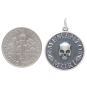 Sterling Silver Memento Mori Skull Pendant with Dime