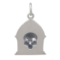 Sterling Silver Reliquary Skull Charm Back View