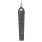 Sterling Silver Memento Mori Bar Pendant Front View