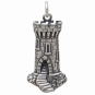 Sterling Silver Castle Tower Charm Front View