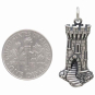 Sterling Silver Castle Tower Charm with Dime