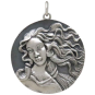 Sterling Silver Birth of Venus Portrait Pendant Front View