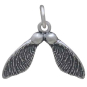 Sterling Silver Double Maple Seed Pod Charm Front View