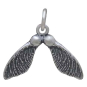 Sterling Silver Double Maple Seed Pod Charm Back View