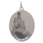 Sterling Silver Castle with Bronze Moon Charm Back View