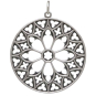 Sterling Silver Cathedral Rose Window Pendant Front View