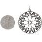 Sterling Silver Cathedral Rose Window Pendant with Dime