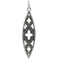 Sterling Silver Gothic Marquis Pendant Front View