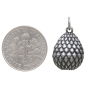 Sterling Silver 3D Scaled Dragon Egg Charm with Dime