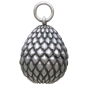 Sterling Silver 3D Scaled Dragon Egg Charm Side View