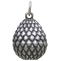 Sterling Silver 3D Scaled Dragon Egg Charm Back View