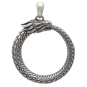 Sterling Silver Dragon Ouroboros Pendant Front View