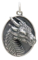 Sterling Silver Oval Dragon Pendant Front View