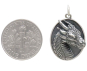 Sterling Silver Oval Dragon Pendant with Dime