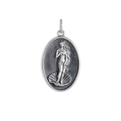 Nina Designs Sterling Silver Birth of Venus Figure on Oval Charm 26x14mm