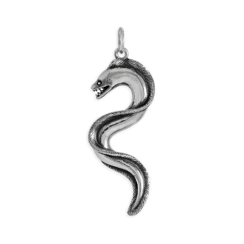 Nina Designs Sterling Silver Moray Eel Pendant 36x15mm