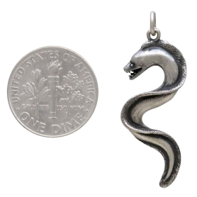 Sterling Silver Moray Eel Pendant with Dime