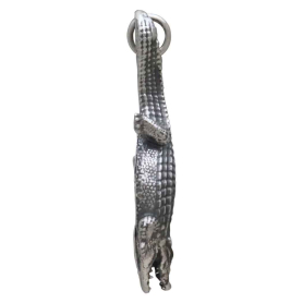 Sterling Silver Alligator Pendant Side View