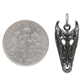 Sterling Silver Alligator Skull Charm with Dime