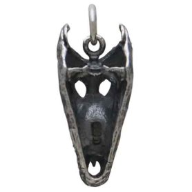 Sterling Silver Alligator Skull Charm Back View