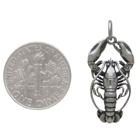 Sterling Silver Lobster Charm with Dime