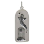 Sterling Silver Ghost in Graveyard Charm Back View with Dime