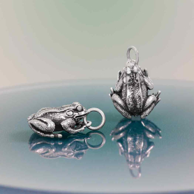 Nina Designs Sterling Silver Dimensional Frog Charm