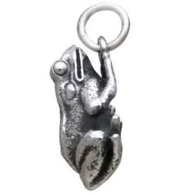 Sterling Silver Dimensional Frog Charm Side View