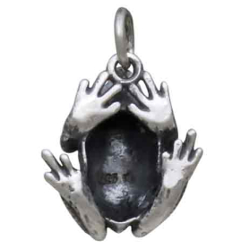 Sterling Silver Dimensional Frog Charm Back View