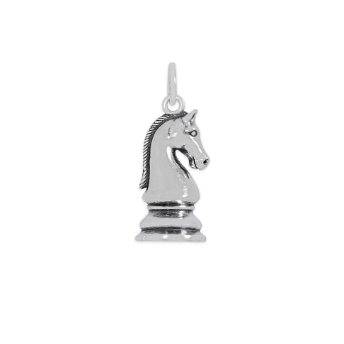 Nina Designs Sterling Silver Knight Chess Piece Charm 22x9mm