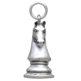 Sterling Silver Knight Chess Piece Charm Side View