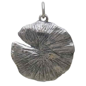 Sterling Silver Lily Pad with Bronze Dragonfly Charm Back View
