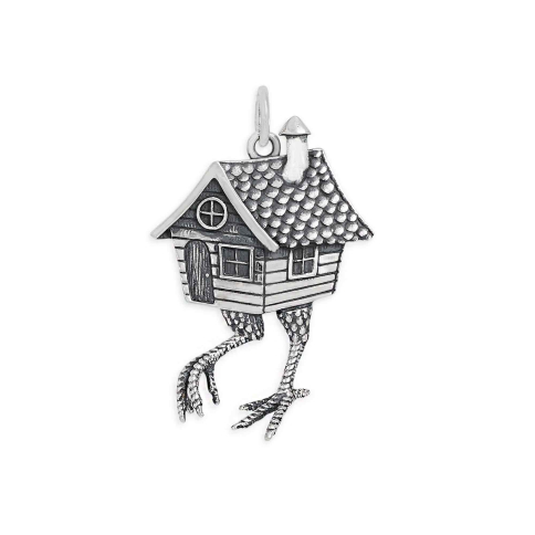 Sterling Silver Baba Yaga House Charm 