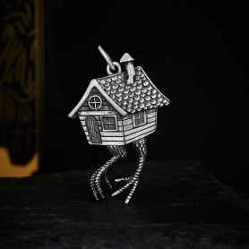 Sterling Silver Baba Yaga House Charm 29x18mm