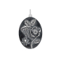 Nina Designs Sterling Silver Wild Rose and Spider Pendant 30x18mm