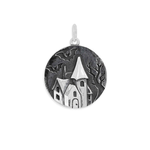 Nina Designs Sterling Silver Haunted House Charm 24x18mm