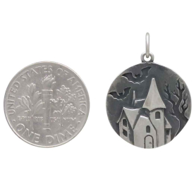 Sterling Silver Haunted House Charm