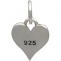 Small Silver Letter Heart Charm - Initial A 13x8mm